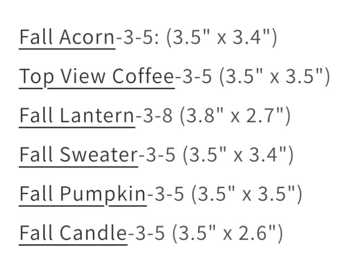 Cozy Fall - Cookie Cutters - 3D Printed (6b's Creations) - Full Size