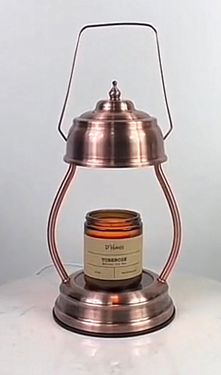 Brass Candle Warmer/Wax Warmer with Wood Base