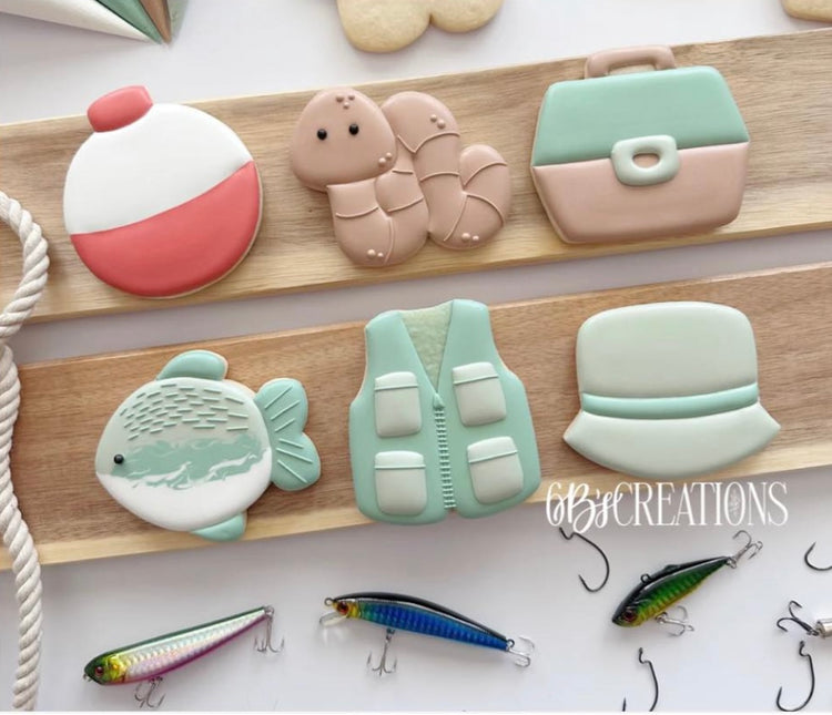 Gone Fishing Cookie Cutters -  3D Printed (6b's Creations) - Full Size