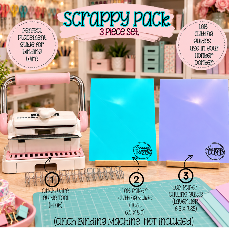 The Scrappy Pack - LGB Paper Cutting Guides & Cinch Binding Wire Guide - Exclusive Set