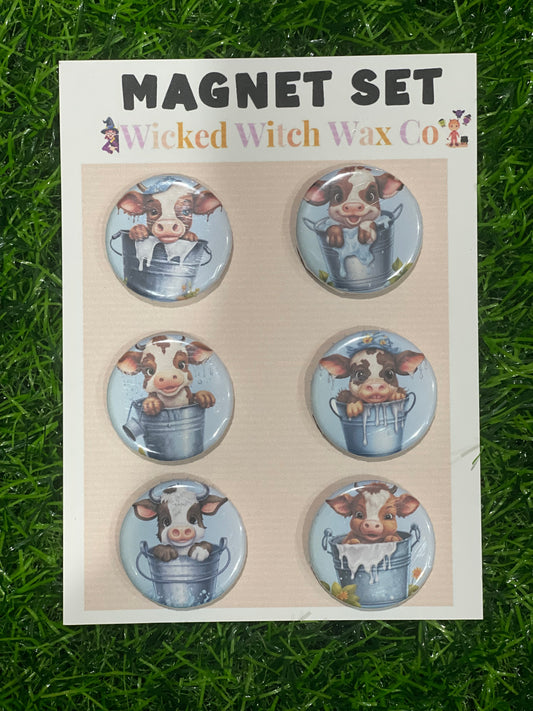 Dairy Cow in a Bucket - Magnet Set