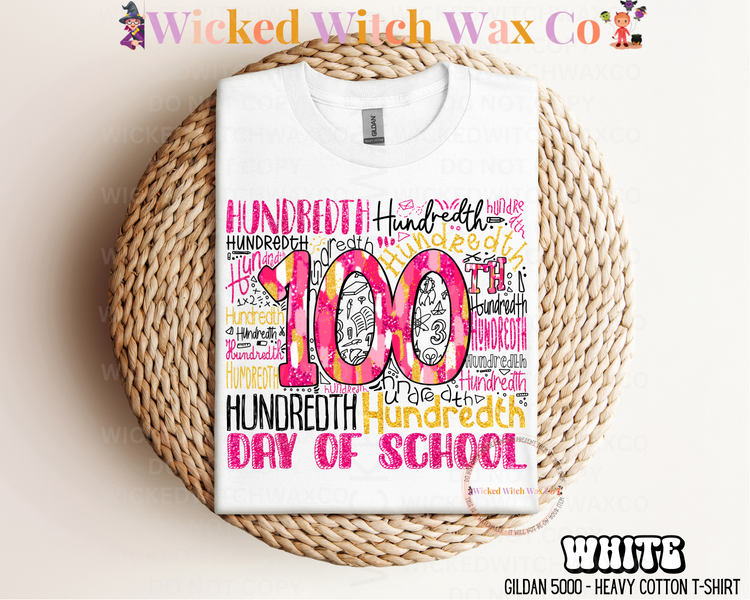 100 Days of School - Typography T-Shirt